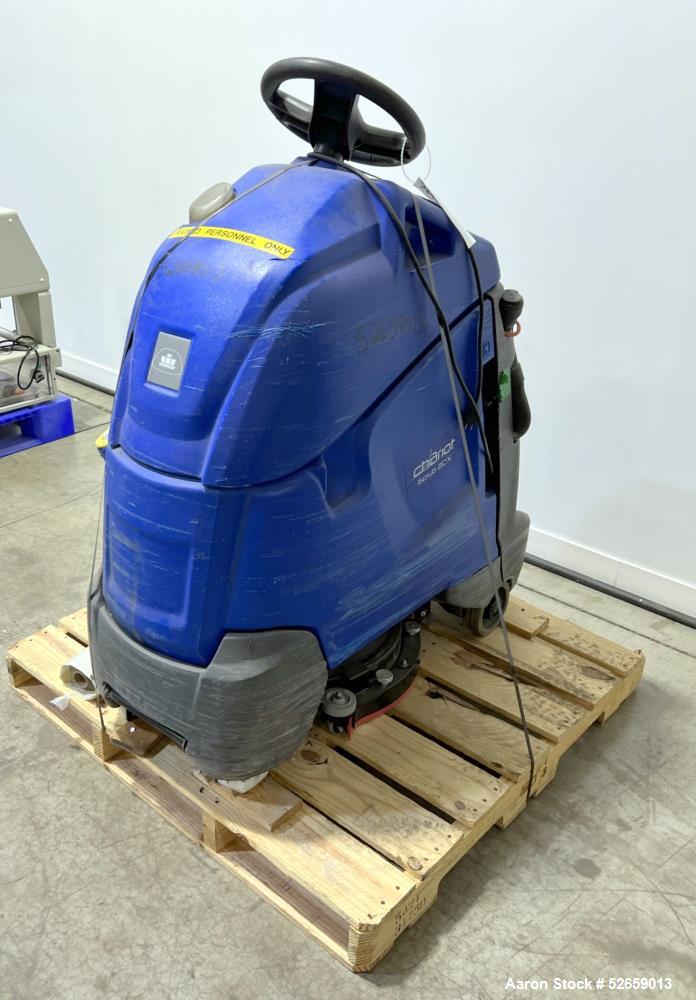 Used Chariot Floor Scrubber, Model iScrub 20. 20" Diameter cleaning path. 10 Gallon solution capacity. Has .63hp vacuum. 2.4mph operating speed.