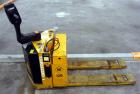 Used Big Joe Electric Walk Behind Pallet Truck, Model WPT-40-48. Lifting capacity 4000 pounds at 24” load center. 24 Volt. Fork length 48”, fork span 27”, raied height 9-1/8”, lowered height 3-1/4”. ...