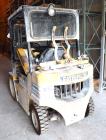 Used- Caterpillar 5000 Pound Propane Forklift, Model V50E. Solid tires, double mast, approximate 48