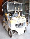 Used Caterpillar 5000 Pound Propane Forklift, Model V50E. Solid tires, double mast, approximate 48