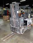 Used Nissan Electric Fork Lift/Truck, Model CP1B2L25S. 9385 hours. Maximum 3450 lbs capacity. 42