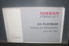 Used Nissan Electric Fork Lift/Truck, Model CP1B2L25S. 9385 hours. Maximum 3450 lbs capacity. 42