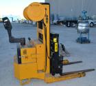 Used Big Joe Electric Walk Behind Reach Truck, Model PDR-20-106. Lifting capacity 2000 pounds at 24’’ center. Lift range 106’’, turning radius from 65’’. Lift speed empty 15’ per minute, loaded 10’ p...