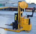 Used Big Joe Electric Walk Behind Reach Truck, Model PDR-20-106. Lifting capacity 2000 pounds at 24’’ center. Lift range 106’’, turning radius from 65’’. Lift speed empty 15’ per minute, loaded 10’ p...