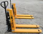 Used Lift-Rite Ergonomic 3000 12 Volt Electric/Manual Portable Scissor Lift, model RG30E, carbon steel. 3000 pound capacity. Fork width 20.5’’, fork length 48’’,lowered height 3.25’’, raised height 3...