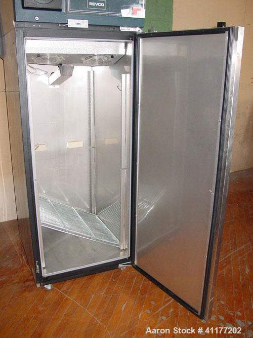 Used Revco Upright Freezer, Model UTL2330-A-N-J, 23.3 Cubic Feet. Temperature range -30 deg C. Internal dimensions 24’’ wide x 28’’ deep x 48’’ tall. Includes a chart recorder, auto defrost (2) galva...