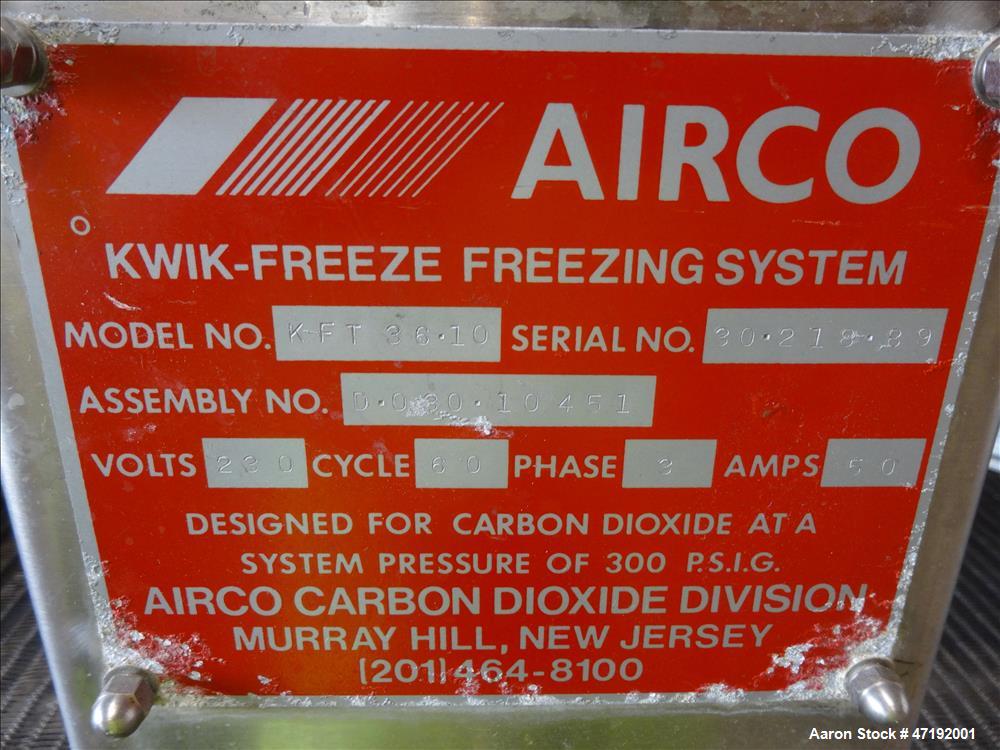 Used Airco Kwik-Freeze Freezing System.