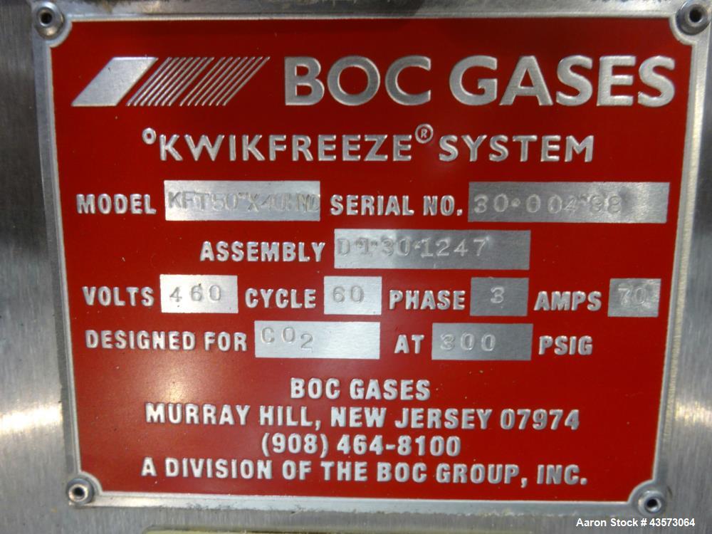 Used BOCS Gases Kwikfreeze System Nitrogen Freeze Tunnel, Model KFT50X40HYD.