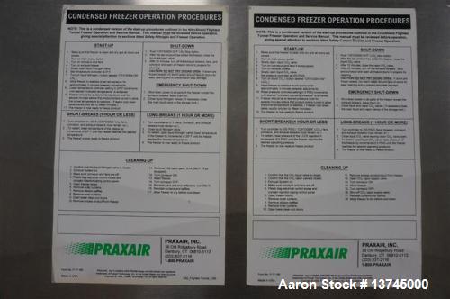 Used Flighted Praxair CO2 Freezer Tunnel.