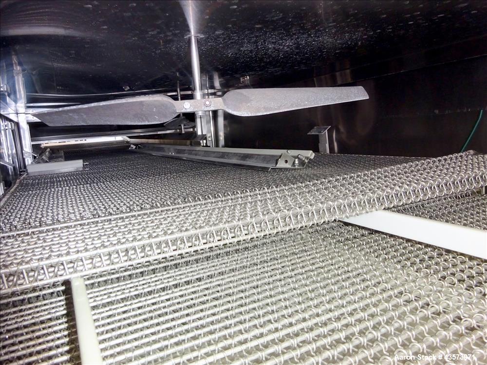 Used Praxair Nitrogen Freeze Tunnel. Section 1 conveyor belt 230" long x 42" wide, second conveyor belt 140" long x 42" wide. Serial No. 90092 R/W. Built 1999.