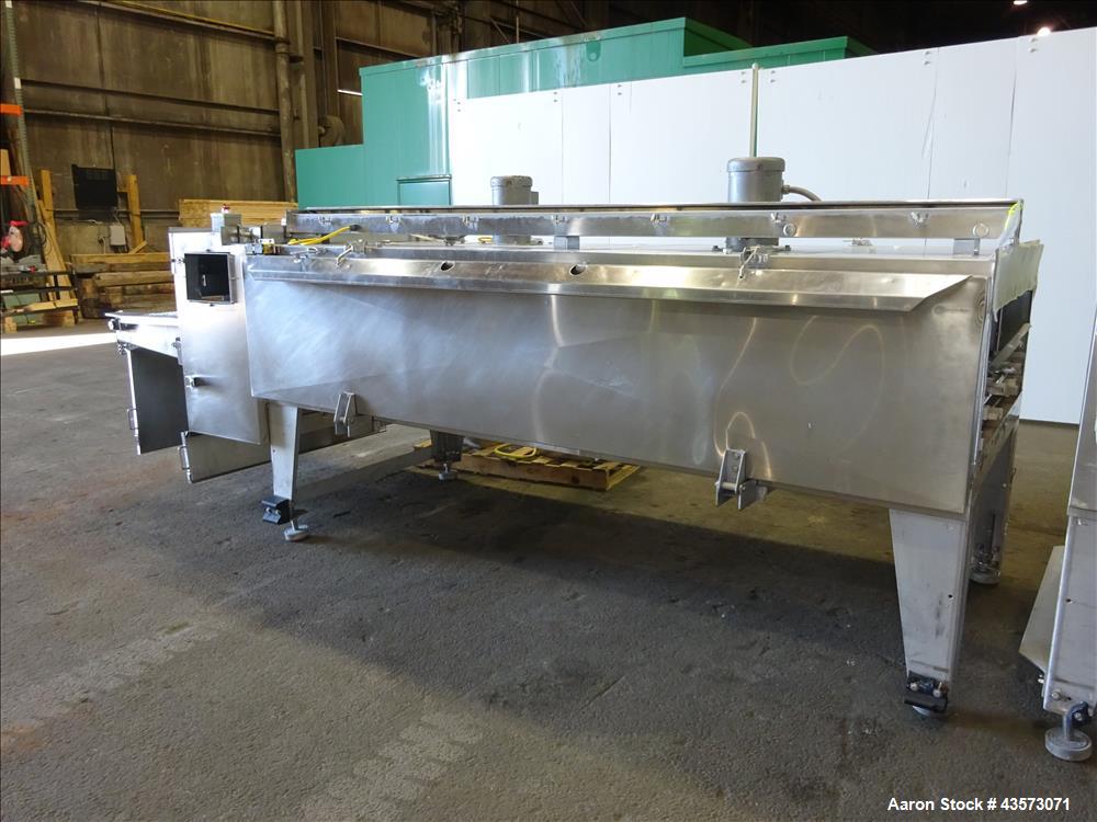 Used Praxair Nitrogen Freeze Tunnel. Section 1 conveyor belt 230" long x 42" wide, second conveyor belt 140" long x 42" wide. Serial No. 90092 R/W. Built 1999.