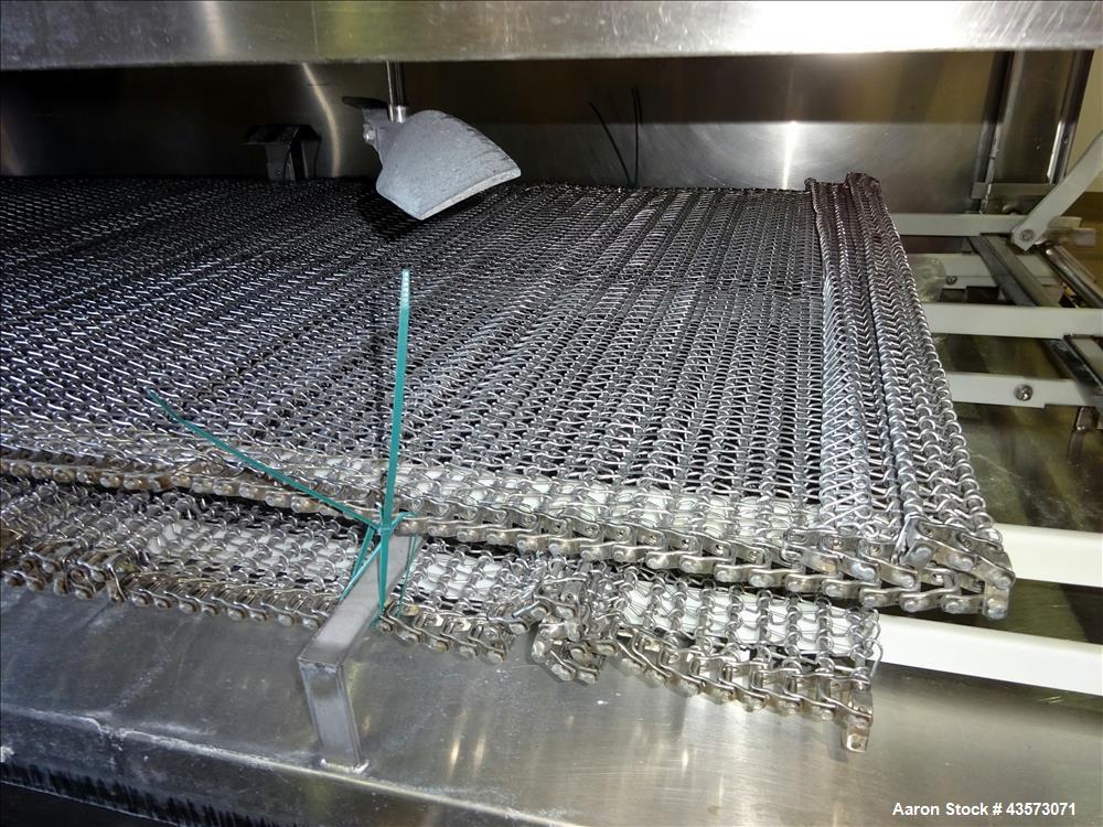 Used Praxair Nitrogen Freeze Tunnel. Section 1 conveyor belt 230" long x 42" wide, second conveyor belt 140" long x 42" wide. Serial No. 90092 R/W. Built 1999.