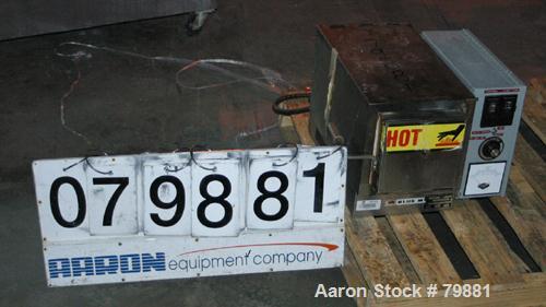 USED: Blue M Oven Box Furnace, Model M30A-1C. 5-1/4" wide x 4-1/4" tall x 16" deep. Temp range 1000 deg C (1832 deg F). 1/50-60 hz/240 volt, 14 amp. Includes Eurotherm controllers.