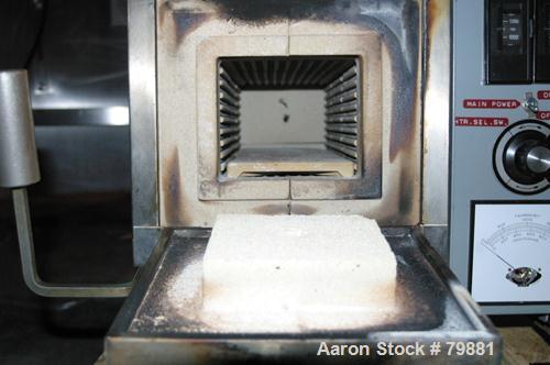 USED: Blue M Oven Box Furnace, Model M30A-1C. 5-1/4" wide x 4-1/4" tall x 16" deep. Temp range 1000 deg C (1832 deg F). 1/50-60 hz/240 volt, 14 amp. Includes Eurotherm controllers.
