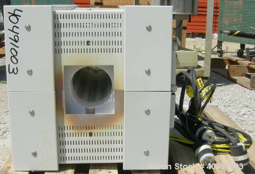 Used Lindberg Split Hinge Tube Furnace, Model HTF55347C. Approximate 4" diameter x 30" long chamber, 24" long 3 zone heating area. Maximum operating temperature 2192 deg F (1200 C). 1/50/60/208-240 v...