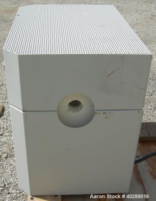 Used Lindberg Mini-Mite tube furnace, model TF55035A1. 1" diameter x 12" long chamber, maximum operating temperature 2012 deg F (1100 C), 1/50/60/120 volt, 6 amp.