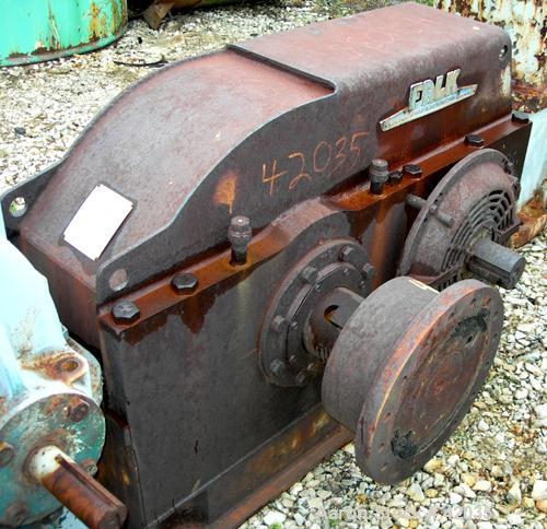 USED: Falk gearbox model 1120YF1-A, 400 hp rating. Input 1750 rpm, output 234 rpm. Ratio 7.476 to 1.