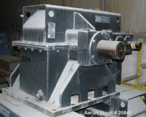 Used Foote-Jones Dresser Titan Pumping Unit Gear Reducer, Model 1603HLT. 228 peak torque rating, ratio 37.3:1. Input shaft 3" wide x 7" long. Output shaft 6" wide x 8" long. 60 gallon oil capacity.
