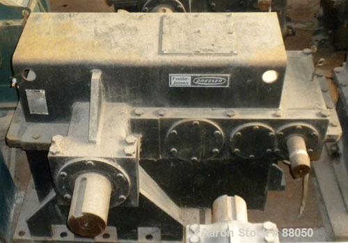 Used Foote-Jones Dresser Titan Pumping Unit Gear Reducer, Model 1603HLT. 228 peak torque rating, ratio 37.3:1. Input shaft 3" wide x 7" long. Output shaft 6" wide x 8 1/4" long. 60 gallon oil capacit...