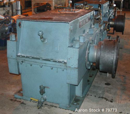 Used Philadelphia Gear Drive, Model 17HP-2. HP rating 1040, input RPM 1150, output RPM 55, ratio 20.84:1, service factor 1.5.