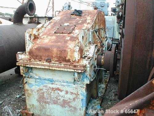 Used Philadelphia Double Reduction Gear Reducer, Model 235XS. 5000 hp rated, ratio 10.83 to 1, output rpm 99, input rpm 1080, 6" diameter input shaft. 56-1/4'' right hand offset, 40'' centerline heig...