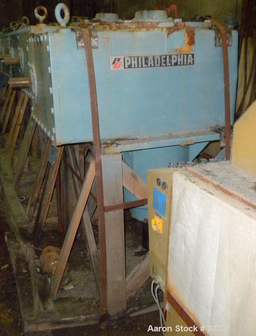 Unused- Philadelphia Gear Box, Type 3811SCT. Horsepower rating 100/25, service factor 2.0, input rpm 1775/885, output rpm 200.9/100.1, ratio 8.84:1.