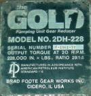 Used Brad Foote Gear Works Pumping Gear Reducer, Model 2DH-228. Input shaft 2-1/2
