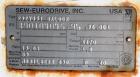 Used Sew Eurodrive Variable Speed Gear Motor. 25 hp, 3/60/230/460 volt, 1760 rpm XP motor. Type R92VU51 reducer, ratio 13.01 to 1.