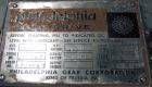 Used Philadelphia Gear Drive, Model 17HP-2. HP rating 1040, input RPM 1150, output RPM 55, ratio 20.85:1, service factor 1.0.