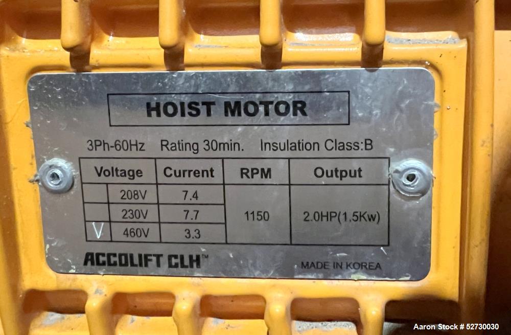 Pre-Owned Accolift 2-Ton Hoist – Model 2230040-VFD-460 for Sale