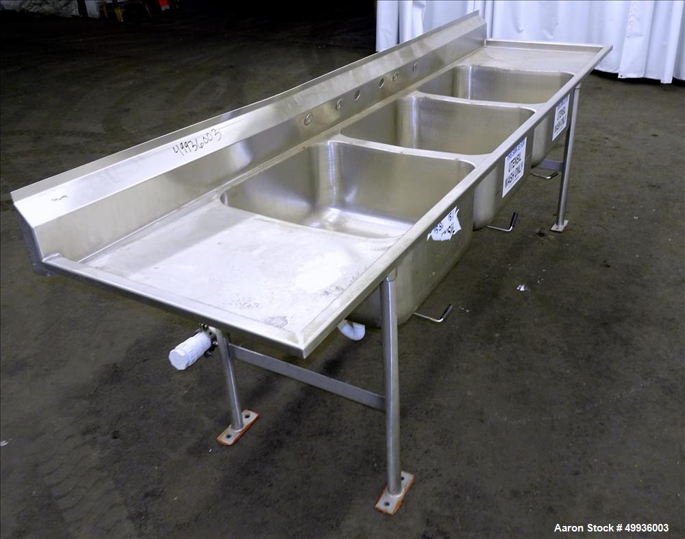 UsedStainless Steel 3 Compartment Sink, 24" x 24