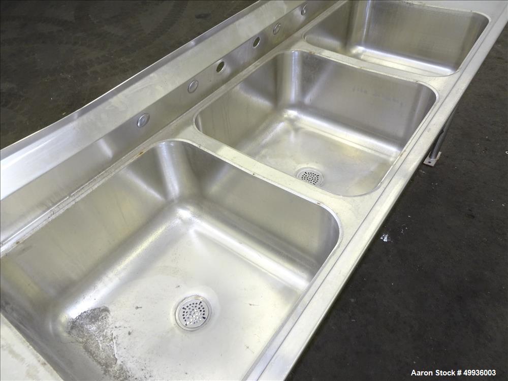 UsedStainless Steel 3 Compartment Sink, 24" x 24