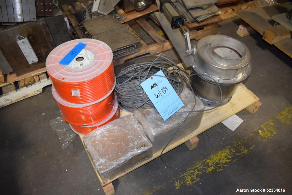 Used-Miscellaneous valves, connectors, wire, pelletizer head, motor and panel, housing.