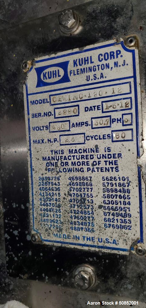 Used Kuhl CPWIMC-120-12 Stainless Steel Pallet Washer