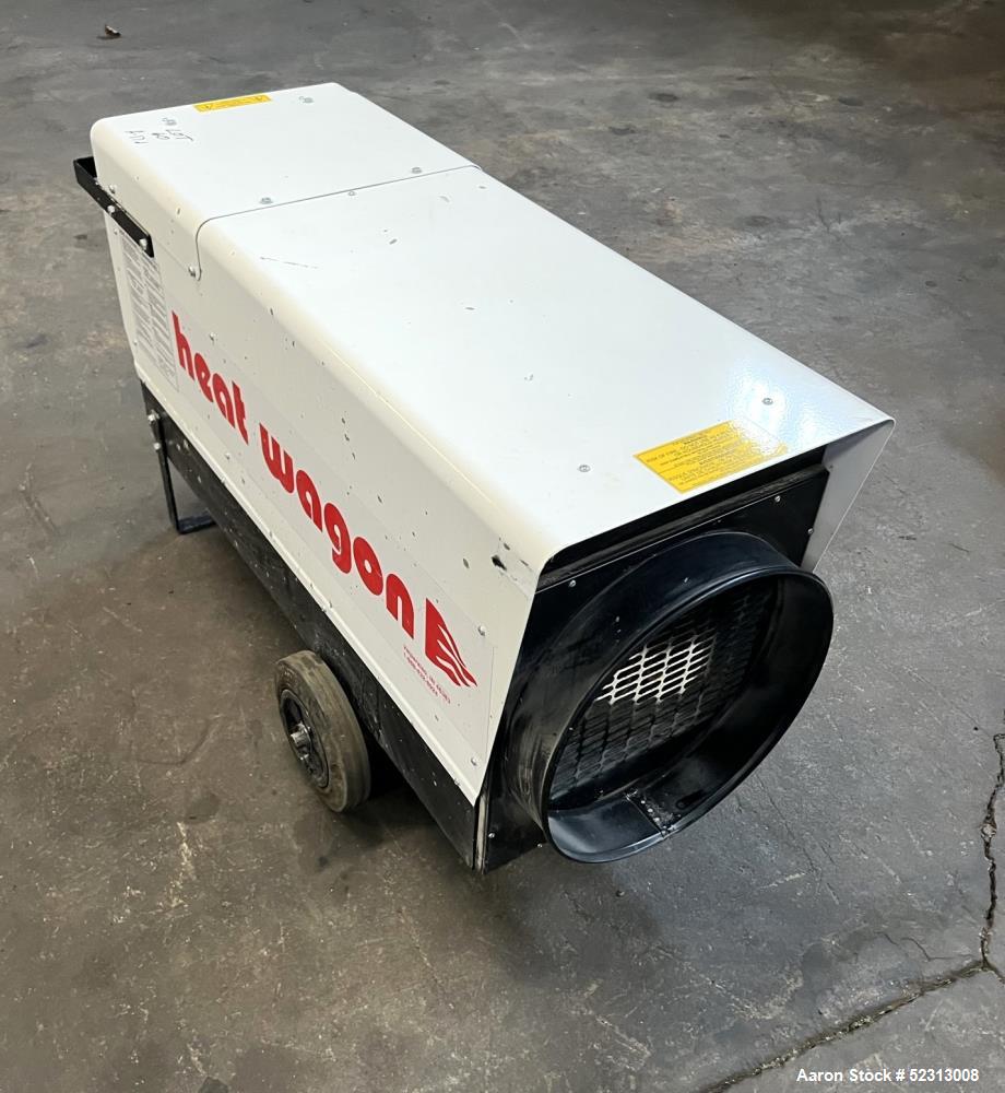Used Heat Wagon 60E Portable Electric Salamander Heater, Model P6000. 204,700 Max BTU Heat Output. 3 Heat settings: 24kW (81,864 btuH), 48kW (163,728 btuH), 60kW (204,700 btuH). 3/60/480v, 1800 CFM. ...