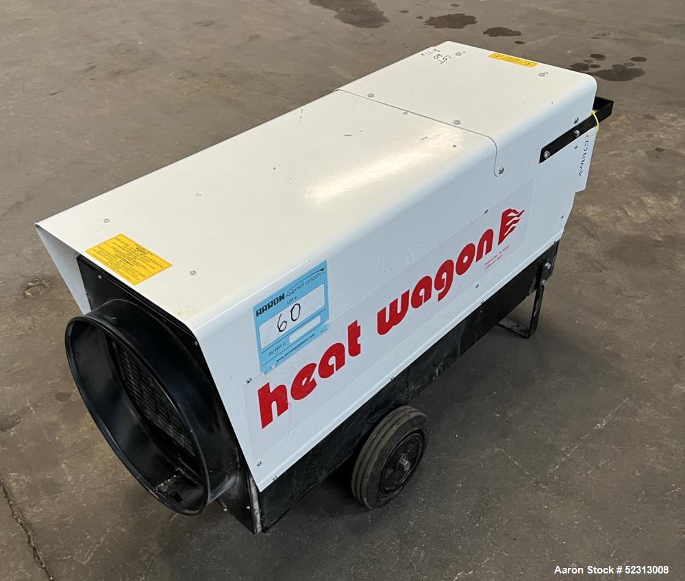 Used Heat Wagon 60E Portable Electric Salamander Heater, Model P6000. 204,700 Max BTU Heat Output. 3 Heat settings: 24kW (81,864 btuH), 48kW (163,728 btuH), 60kW (204,700 btuH). 3/60/480v, 1800 CFM. ...