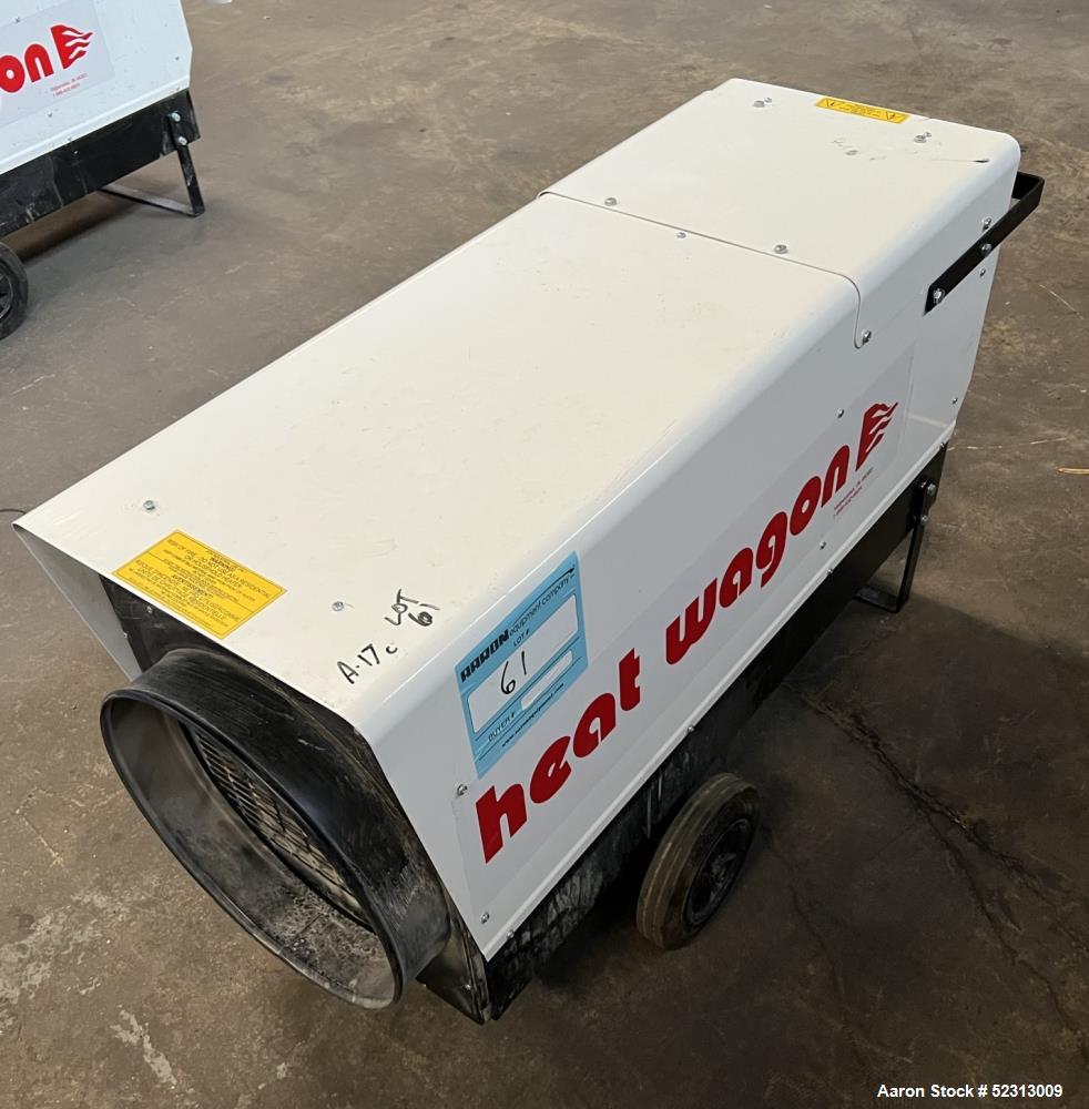 Used Heat Wagon 60E Portable Electric Salamander Heater, Model P6000. 204,700 Max BTU Heat Output. 3 Heat settings: 24kW (81,864 btuH), 48kW (163,728 btuH), 60kW (204,700 btuH). 3/60/480v, 1800 CFM. ...