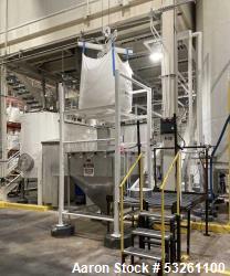 Used Super Sack Unloader With Flexicon Conveyor, M-1501. 3200 lb Hoist capacity. Flexicon stainless steel dump bin. Flexible...