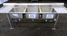Used-Stainless Steel 3 Compartment Sink, 24