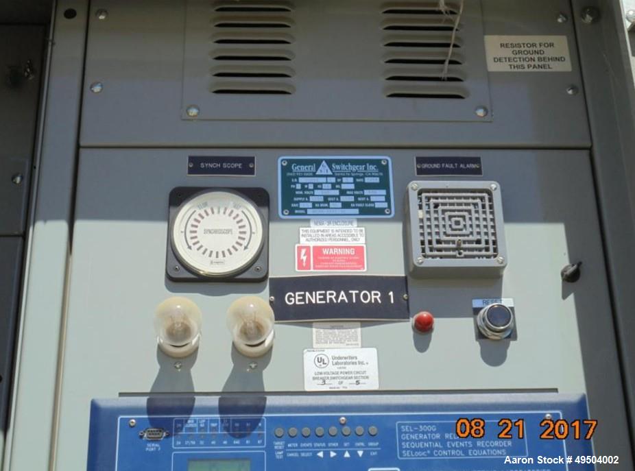 Used 800 KW / 1000 HP Natural Gas 12 Cylinder Engine with Generator.