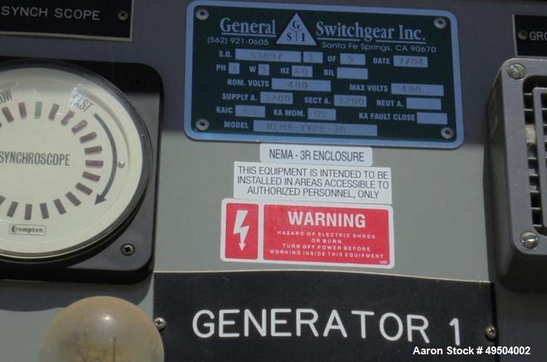 Used 800 KW / 1000 HP Natural Gas 12 Cylinder Engine with Generator.