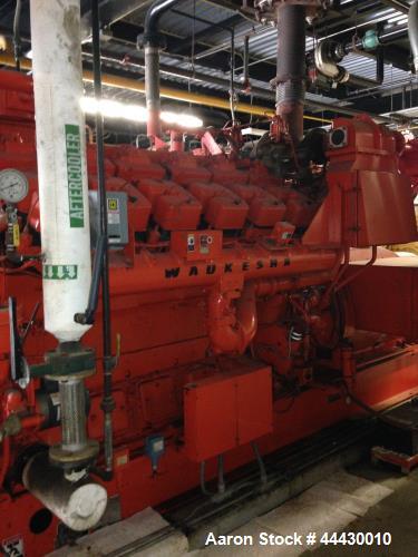 Used Waukesha 1300 kW standby (1180 kW peak shave or 1050 kW continious) natural gas generator set, Model L7042GSID SN-C-93775/1 Enginator Package. 3/60/277/480V. 1200 RPM engine rated 1834 HP. Inclu...