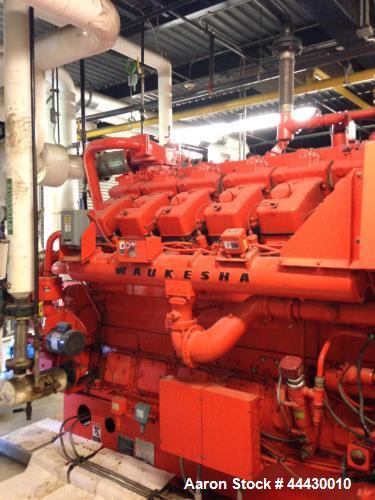 Used Waukesha 1300 kW standby (1180 kW peak shave or 1050 kW continious) natural gas generator set, Model L7042GSID SN-C-93775/1 Enginator Package. 3/60/277/480V. 1200 RPM engine rated 1834 HP. Inclu...