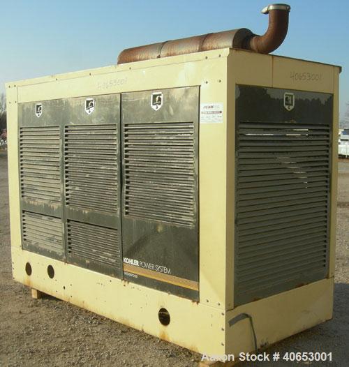 Used Kohler 145 KW Natural Gas Generator, Model135RZD Spec. PA - 194006. 3/60/277-480V.  Detroit Diesel series 50 natural gas engine, model 6043GKG5, spec A 343044.  Weather enclosure. 577 hrs.