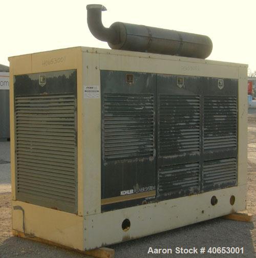 Used Kohler 145 KW Natural Gas Generator, Model135RZD Spec. PA - 194006. 3/60/277-480V.  Detroit Diesel series 50 natural gas engine, model 6043GKG5, spec A 343044.  Weather enclosure. 577 hrs.