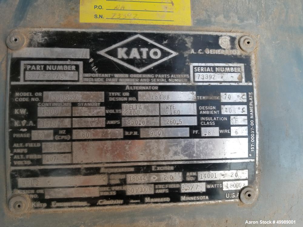 Used Kato 1500 kW Diesel Generator