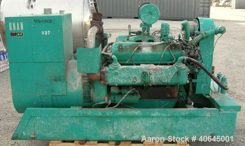 Used Onan 85kW natural gas generator set. International Harvester Model V549 engine.3/60/277/480V (can also be wired 1/60/120/240V) Model 85.0 KR-15R/8427P. 502 hrs.