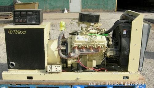 Used Kohler 60 kW natural gas standby generator, model 70RZ. Spec #PA-187255. 3/60/277-480V. Ford V8 engine, model LSG-875I-6005A. Includes a Kohler transfer switch, model K-168341-0225. 84 hours on ...
