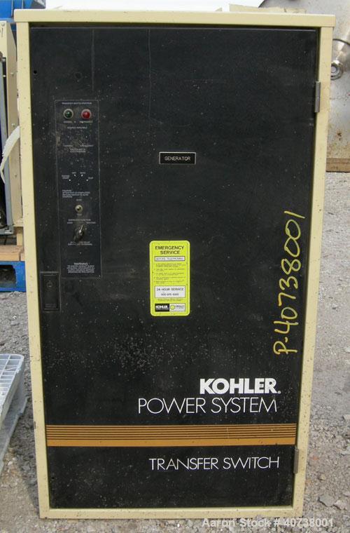 Used Kohler 60 kW natural gas standby generator, model 70RZ. Spec #PA-187255. 3/60/277-480V. Ford V8 engine, model LSG-875I-6005A. Includes a Kohler transfer switch, model K-168341-0225. 84 hours on ...