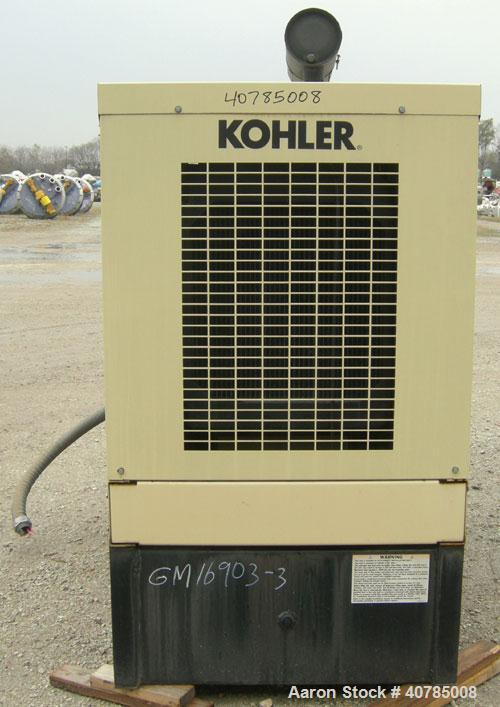 Used Kohler 40 kW Fast-Response II Diesel generator set. Model 40REOZJB, serial #0764825. John Deere engine SN-PE3029T266713. Alternator model 4Q10, 1/60/120/240V. 175 amp main-line circuit breaker. ...